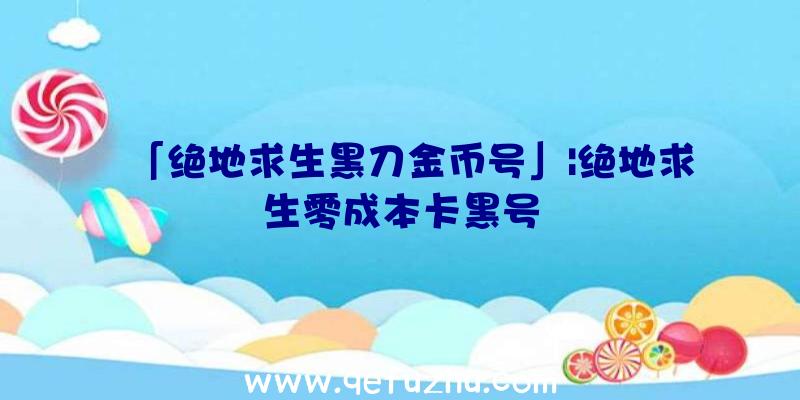 「绝地求生黑刀金币号」|绝地求生零成本卡黑号